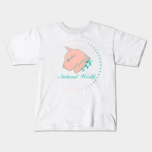 Pink natural cat Kids T-Shirt by Katrin Moth